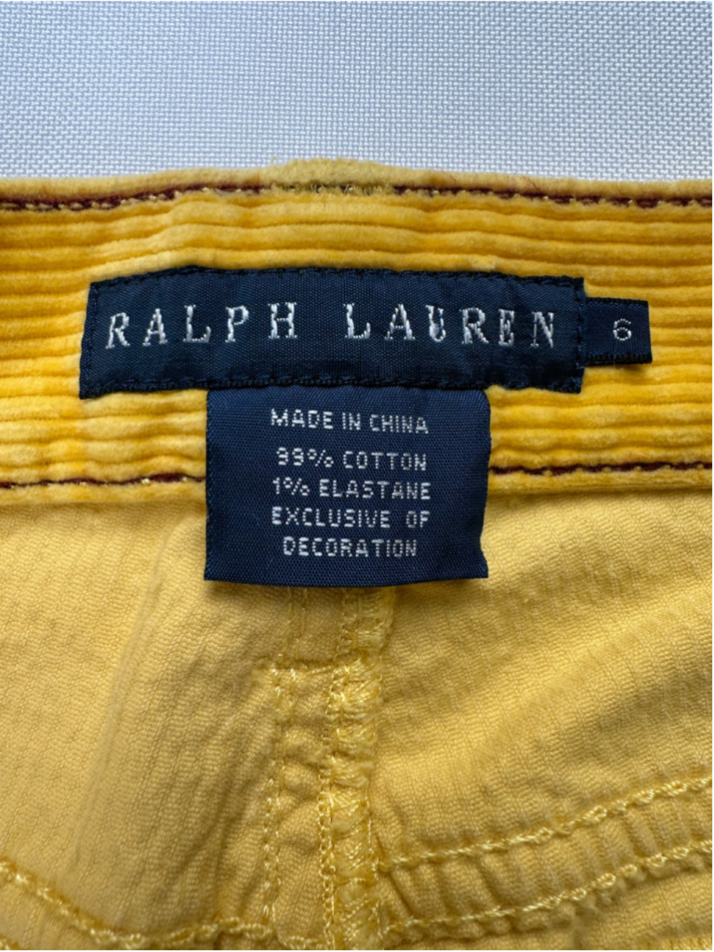 Vintage Ralph Lauren Thompson Golden Yellow Corduroy Pants R.L. 650 Women’s 6 - Picture 13 of 16